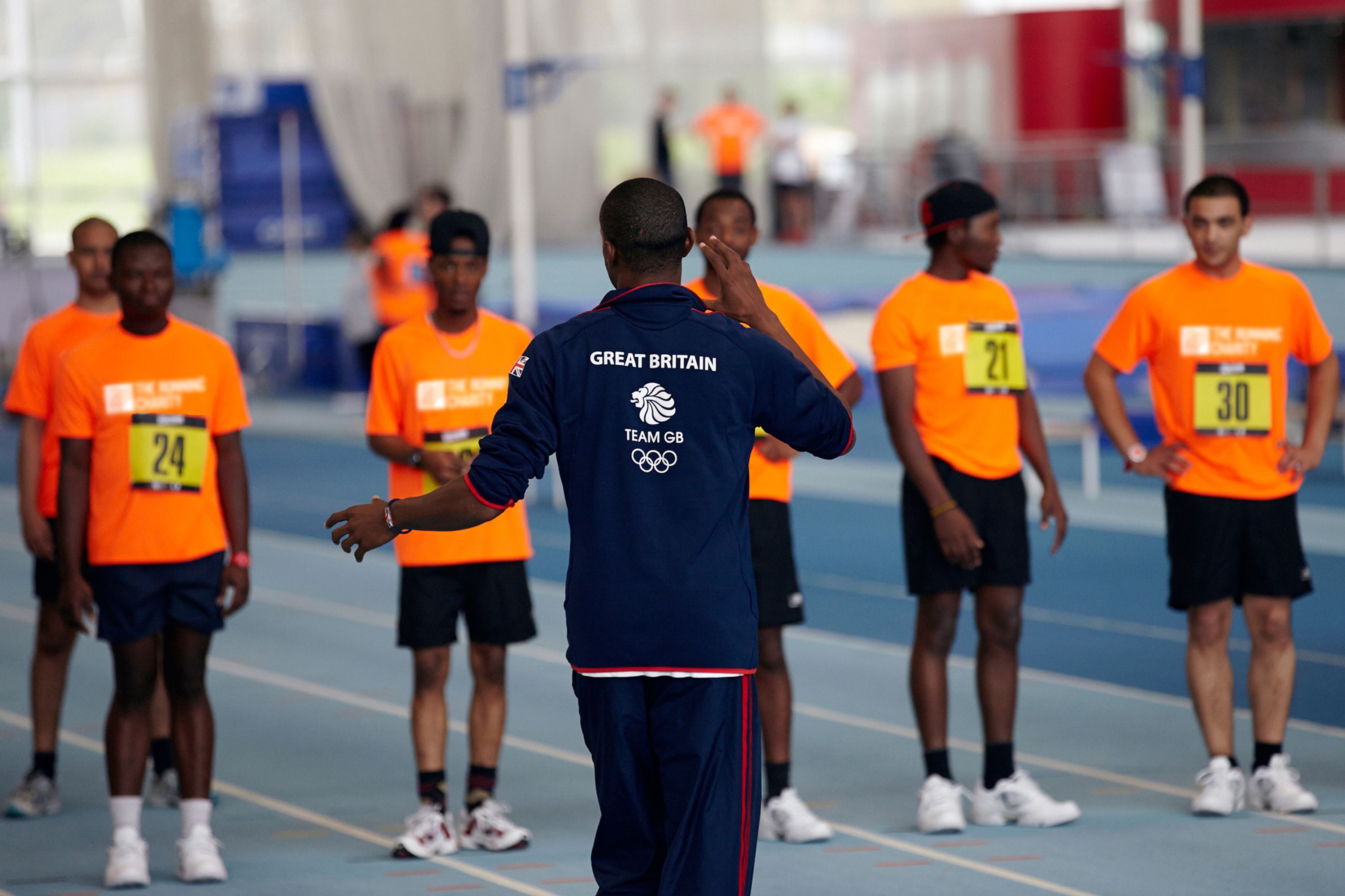 Team GB with members of The Running Charity for an organised sports day