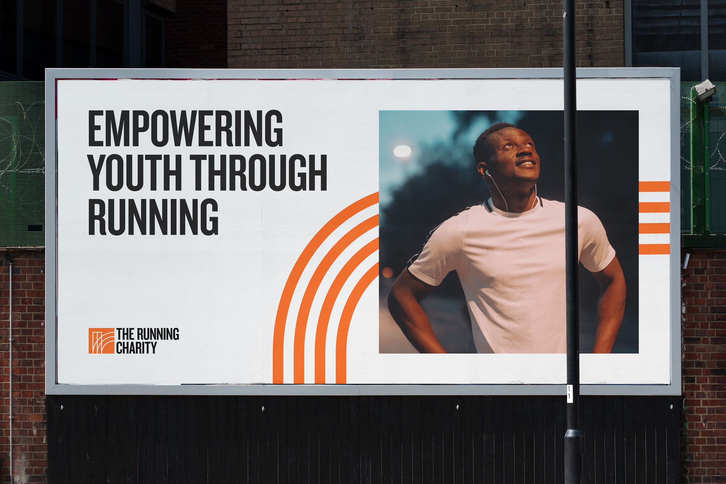 Out of home advertising for The Running Charity, designed by Extract