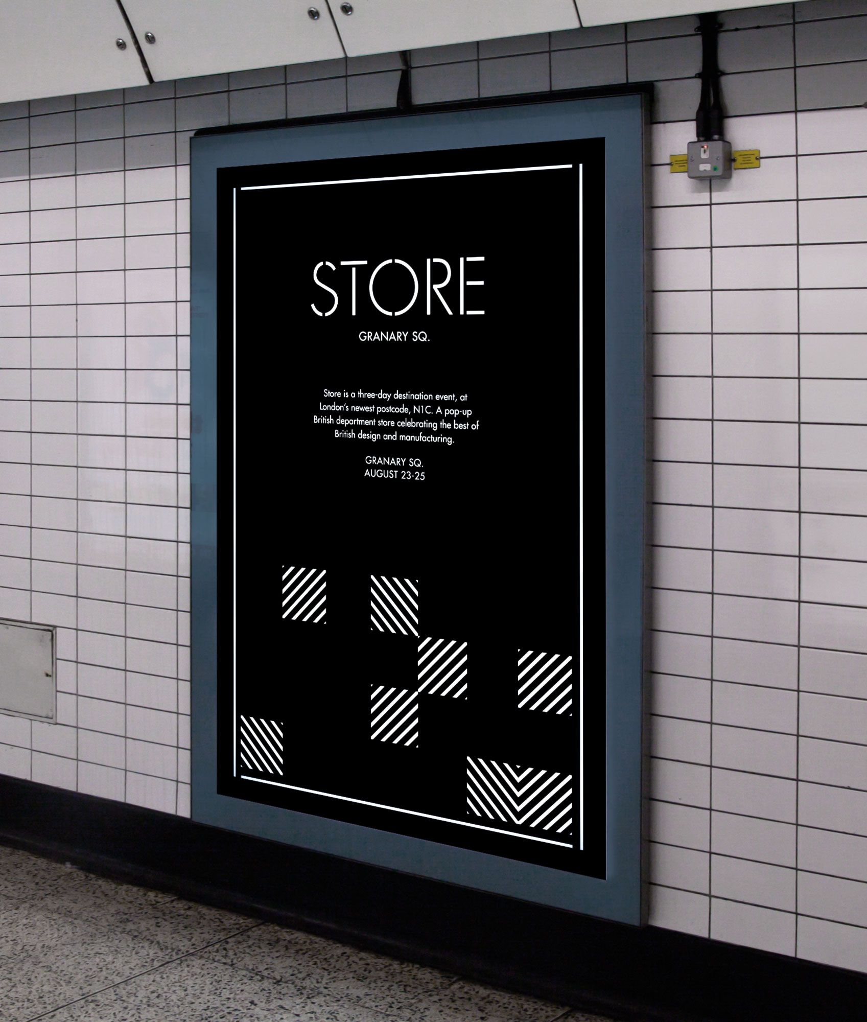 Brand identity for pop-up retail event Store