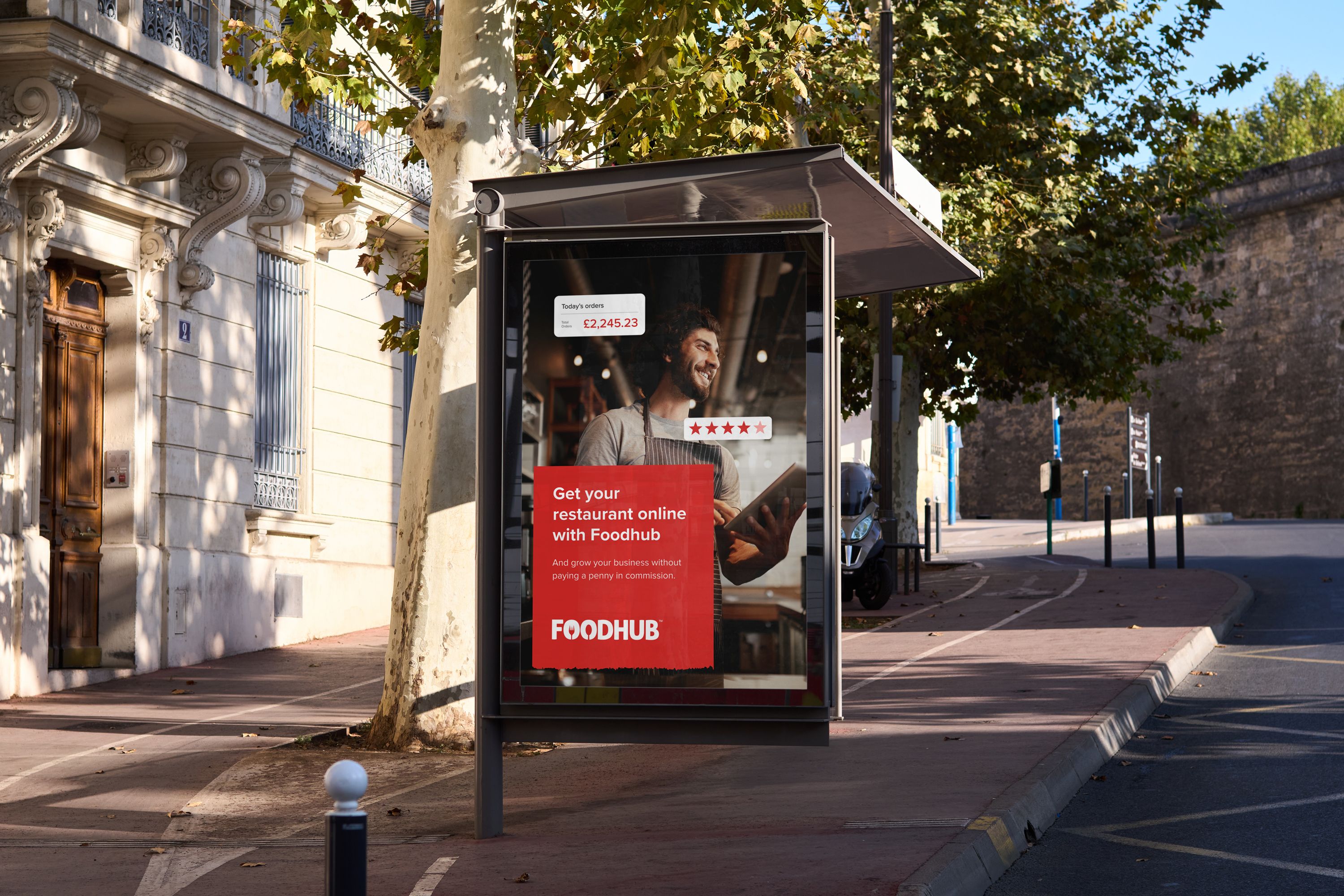 OOH advert for food hub.