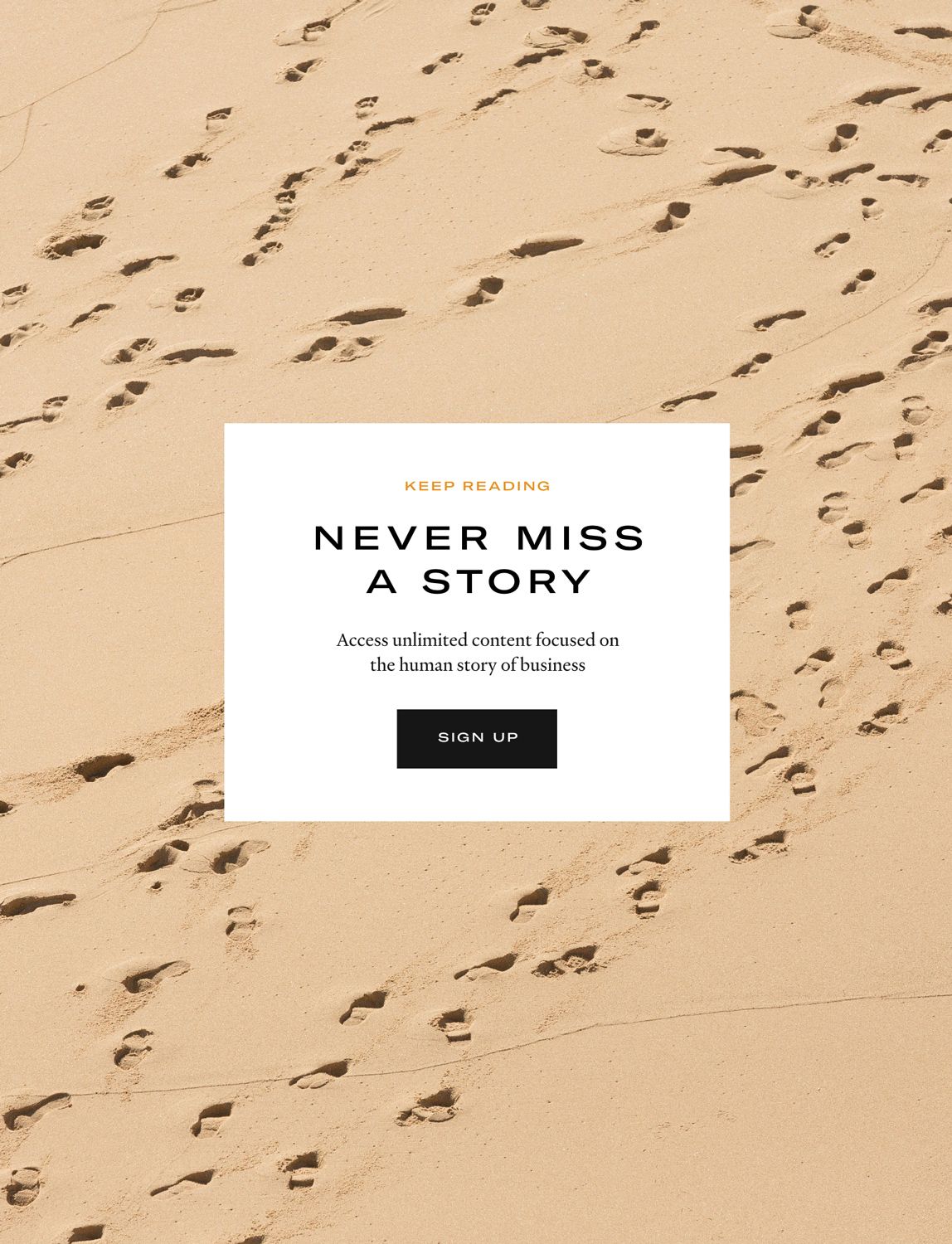 A close up of the website UI to encourage users to sign up for the newsletter of The Beautiful Truth