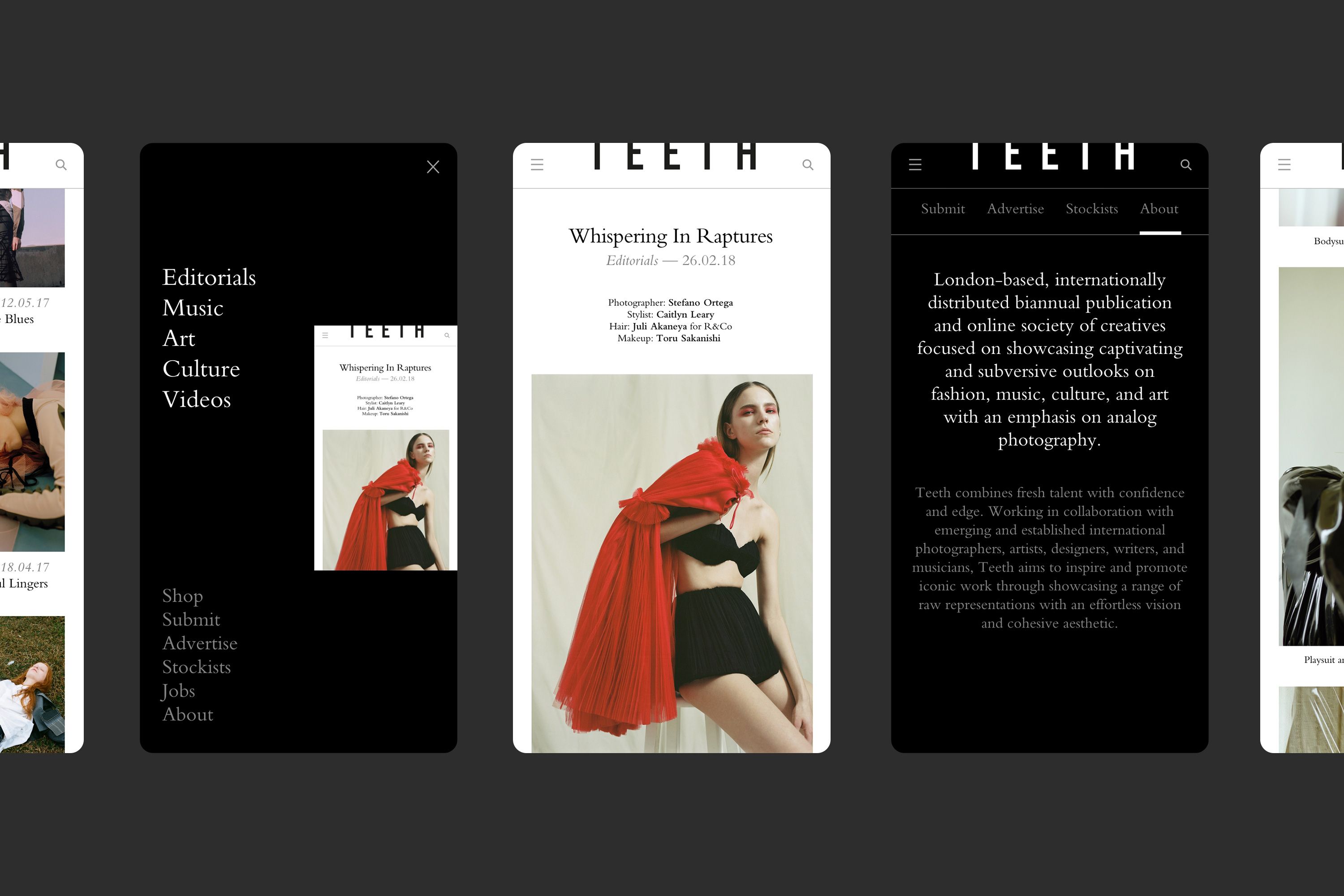 Teeth Magazine mobile website
