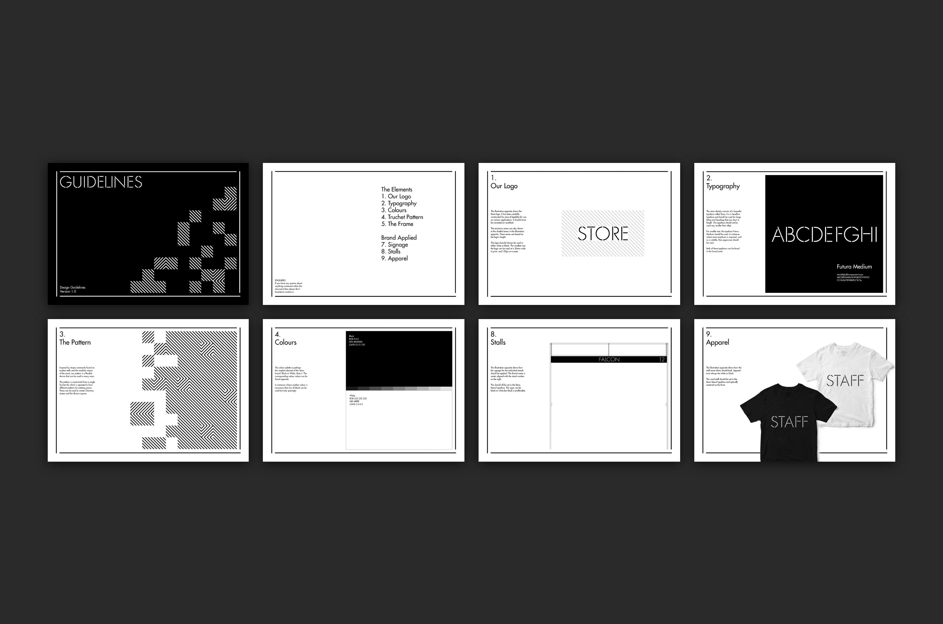 Brand identity for pop-up retail event Store