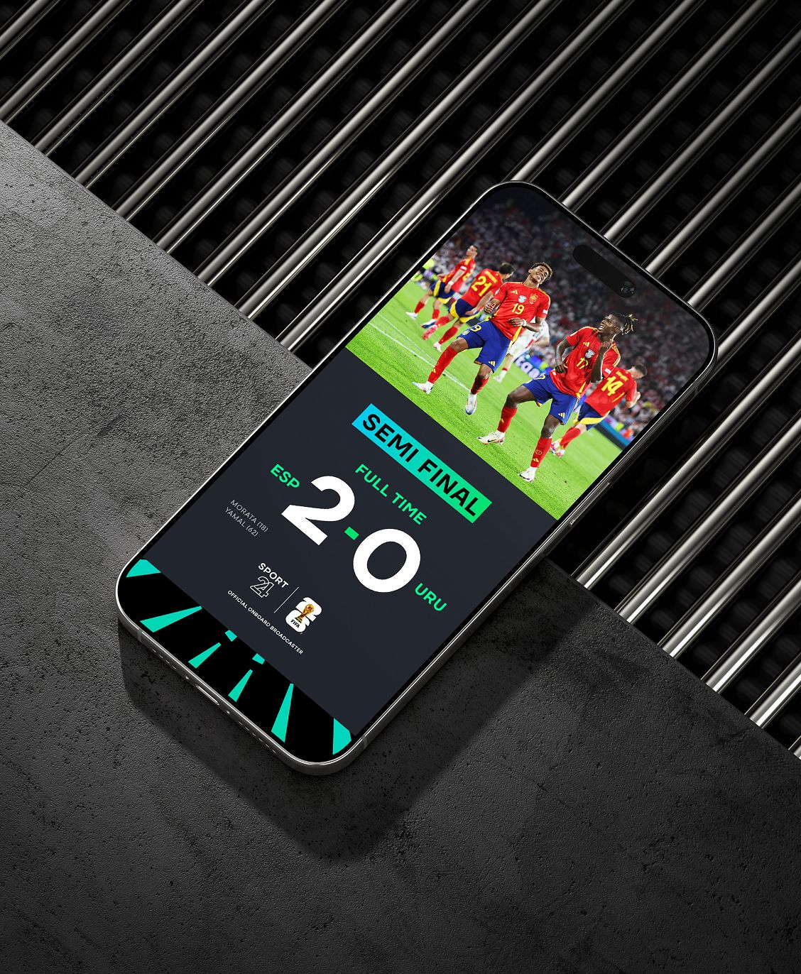 Social media applications of the global identity for Sport 24’s FIFA World Cup 26™ coverage.