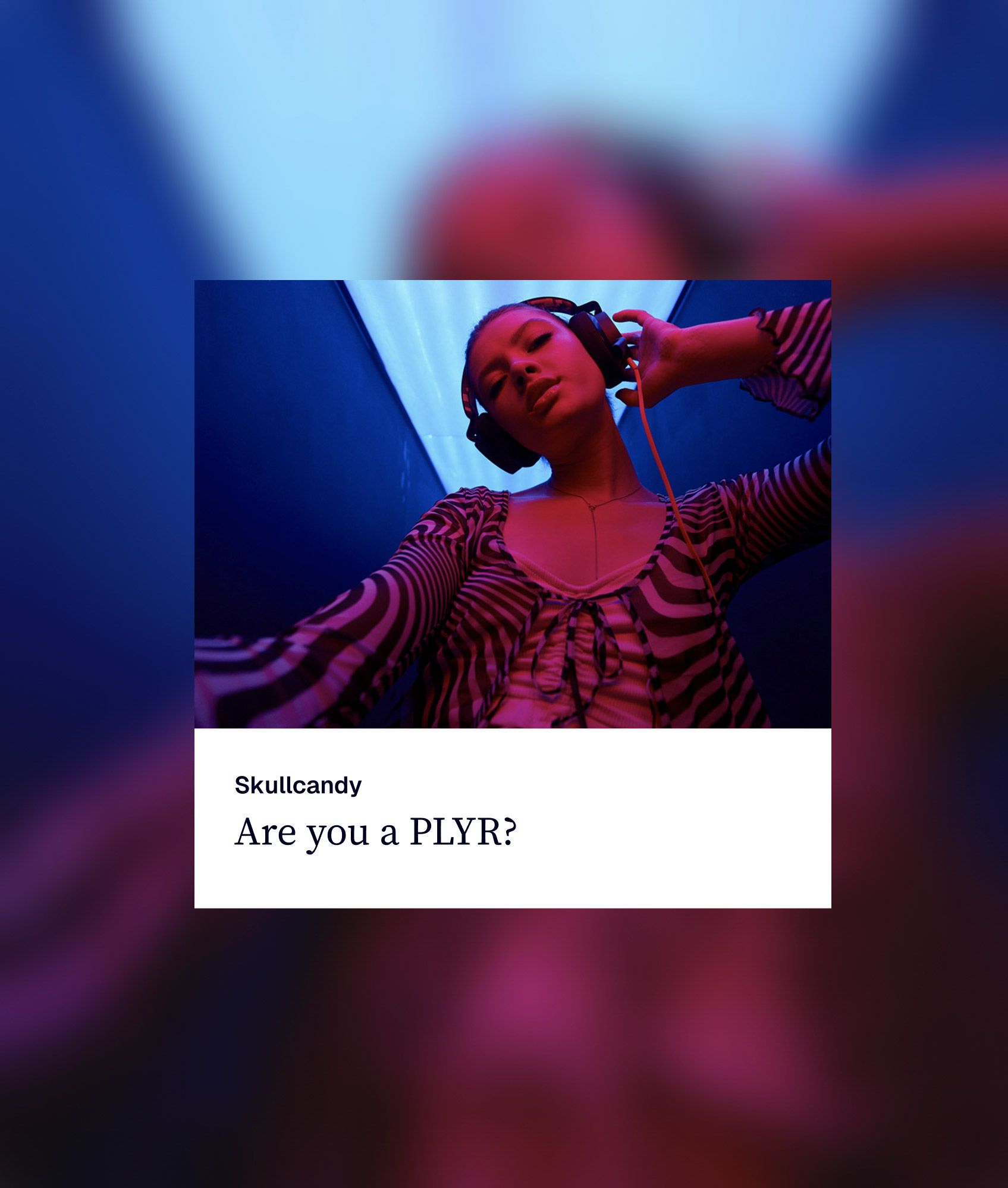 Campaign visual from our website for marketing agency KINC, featuring a Skullcandy headphone activation rooted in youth culture and influencer marketing.