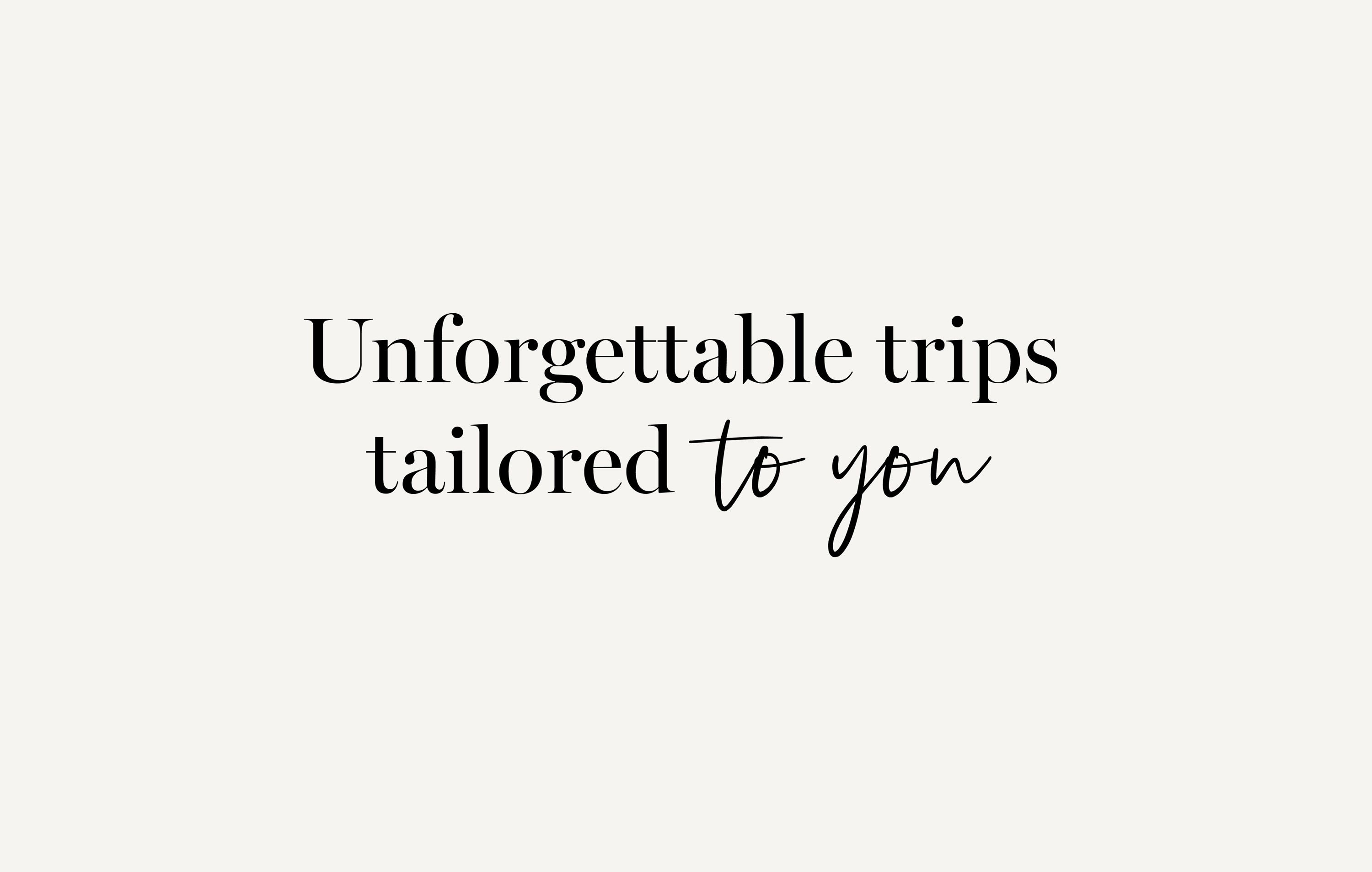 Typography from the Jacada Travel rebrand reading Unforgettable trips tailored to you