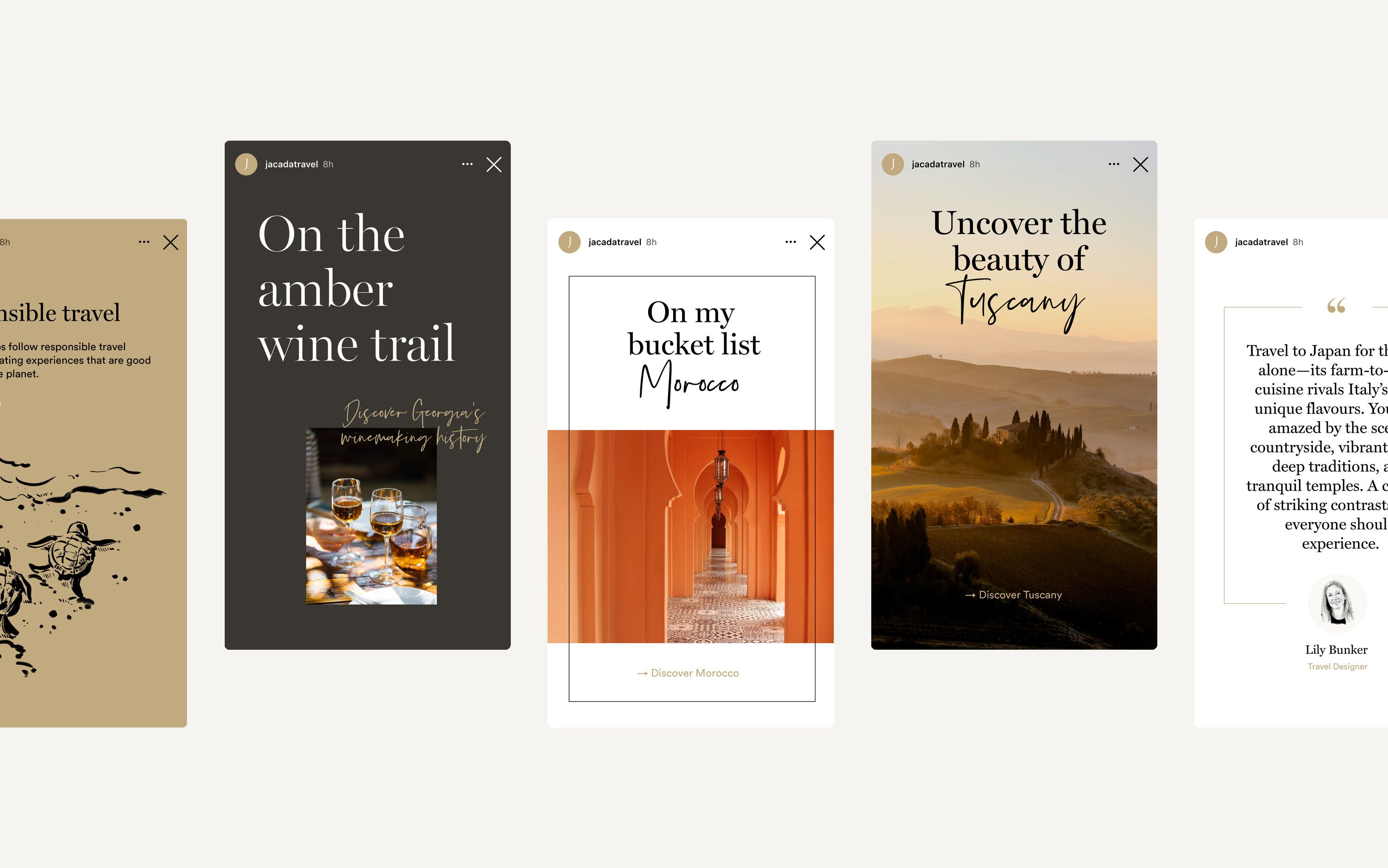 Social media assets showcasing the updated Jacada Travel branding