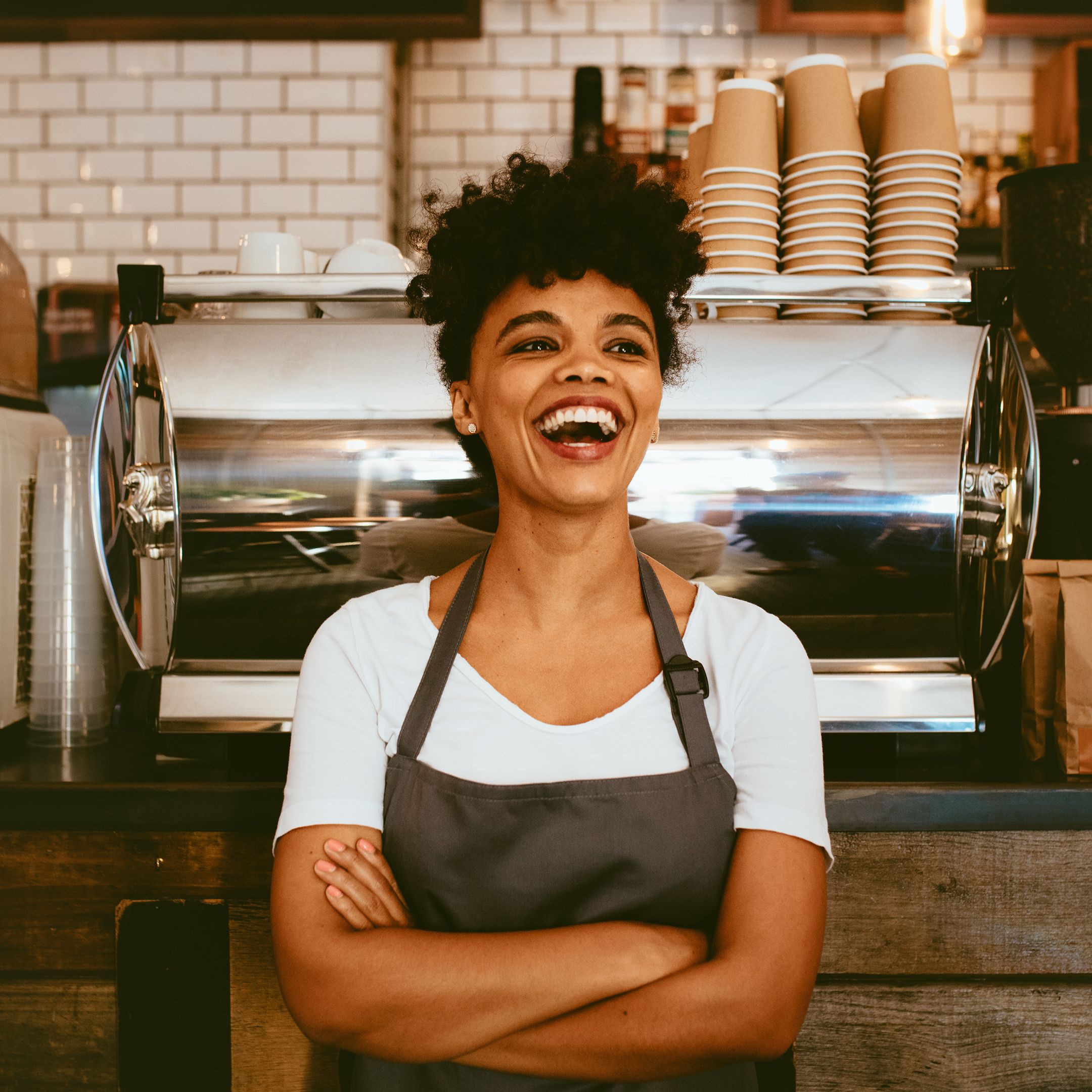 Happy Restaurant Owner