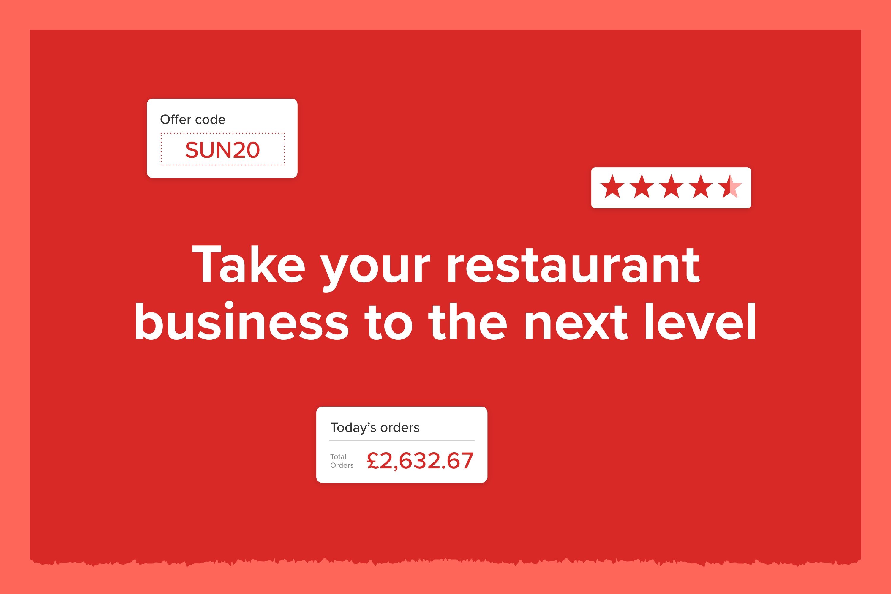 A red graphic that says Take your restaurant business to the next level.