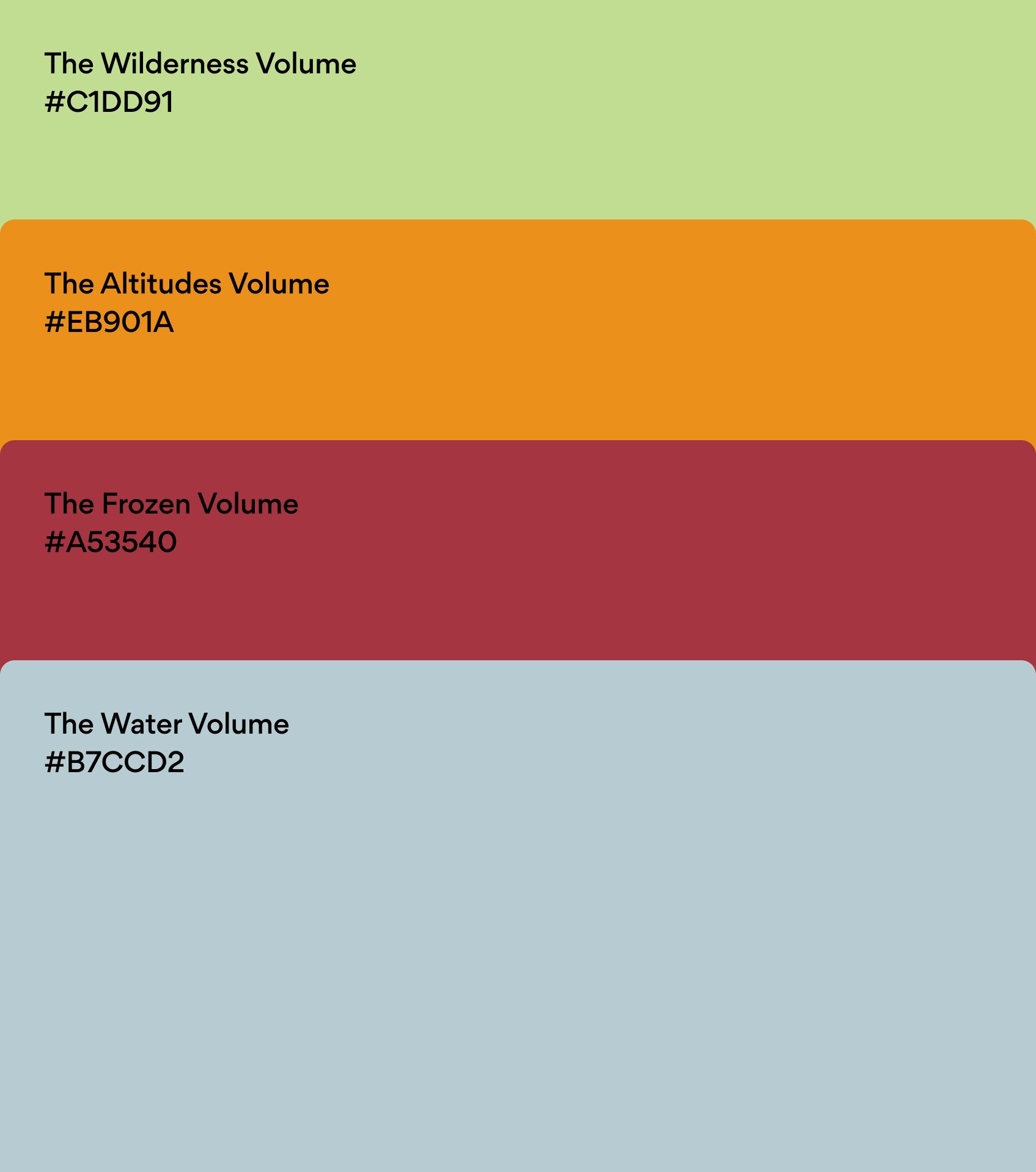 Another Escape colour palette