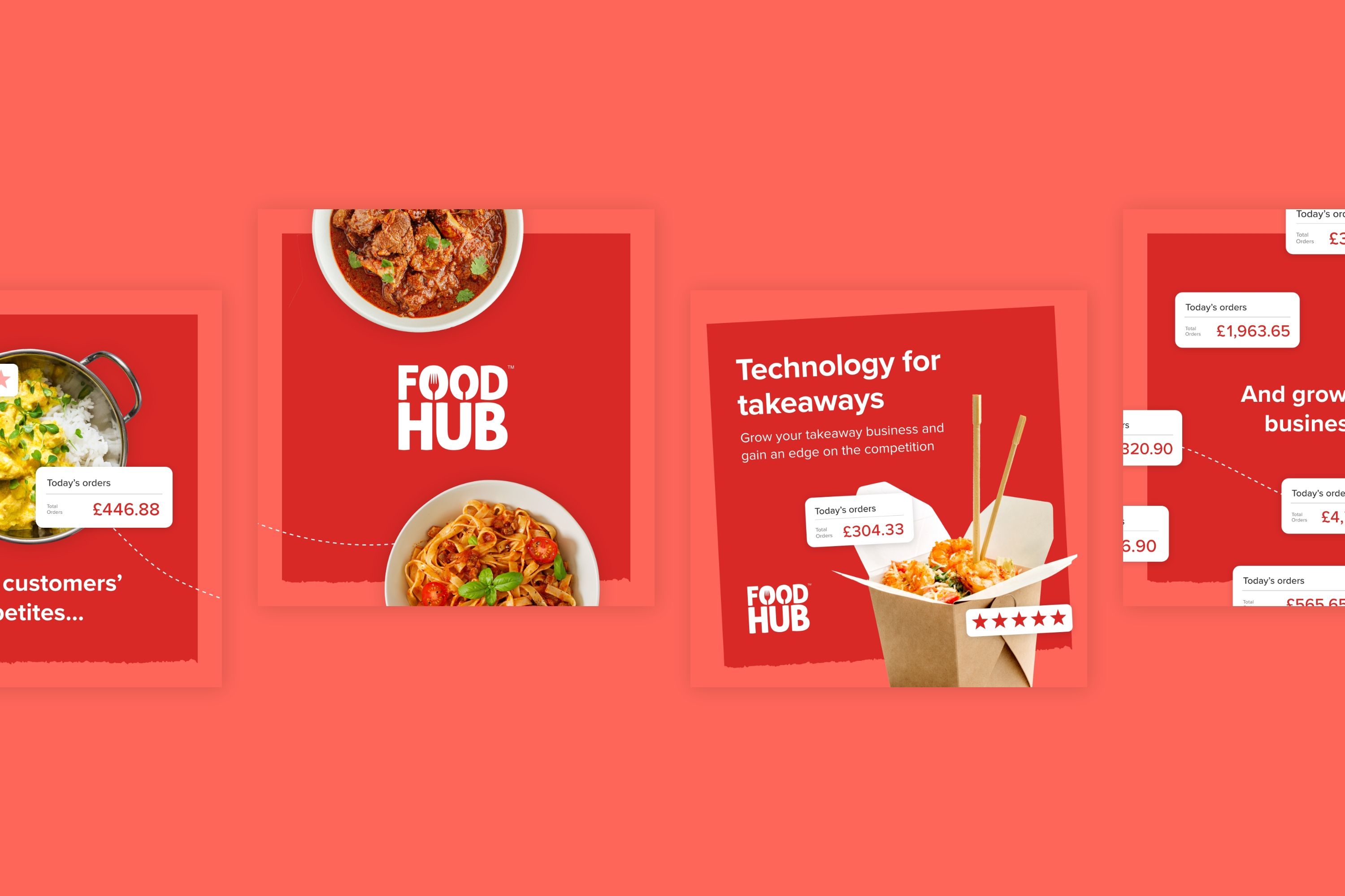 Digital adverts from the Foodhub campaign. Designed by Extract.