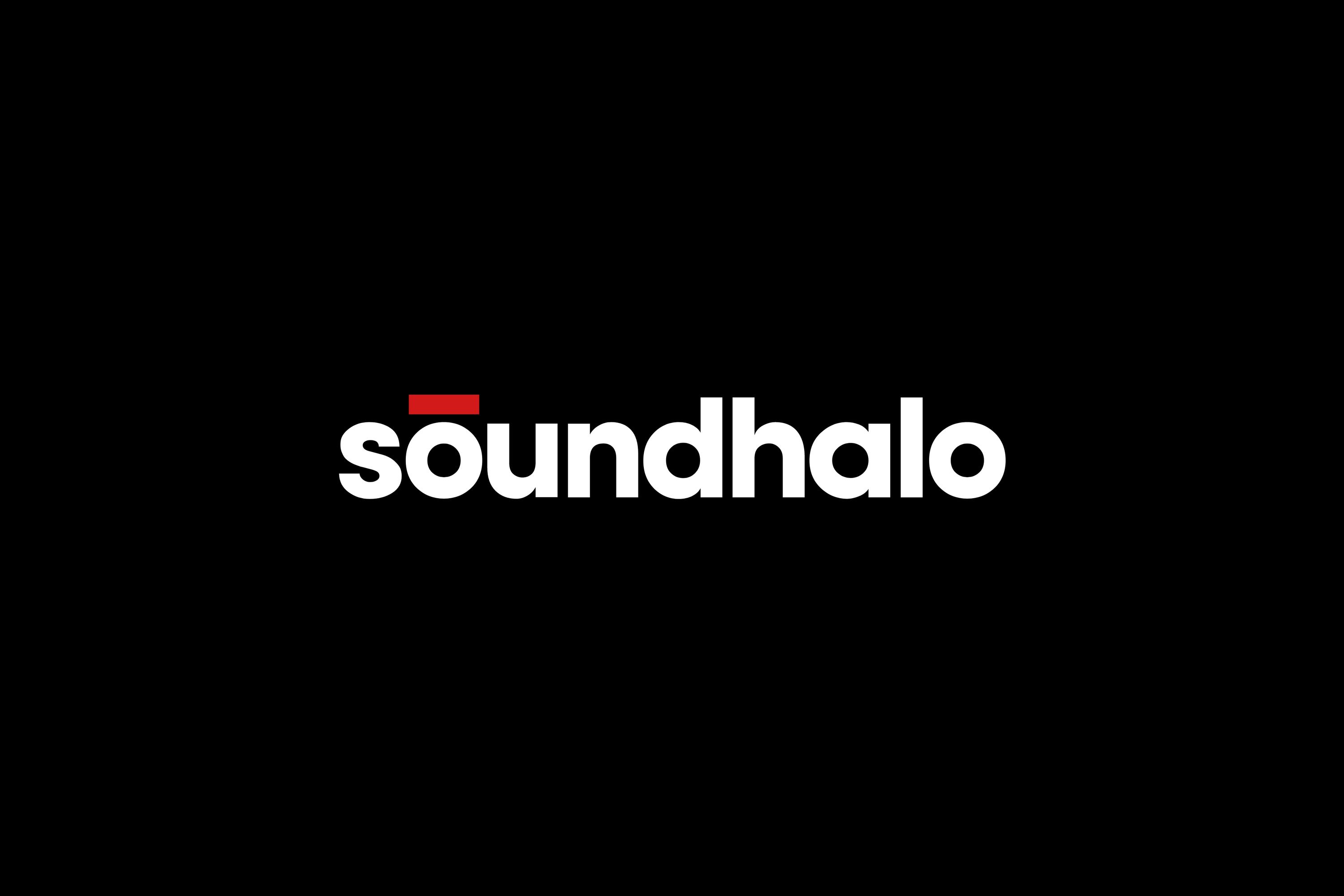The Soundhalo logo on a black background