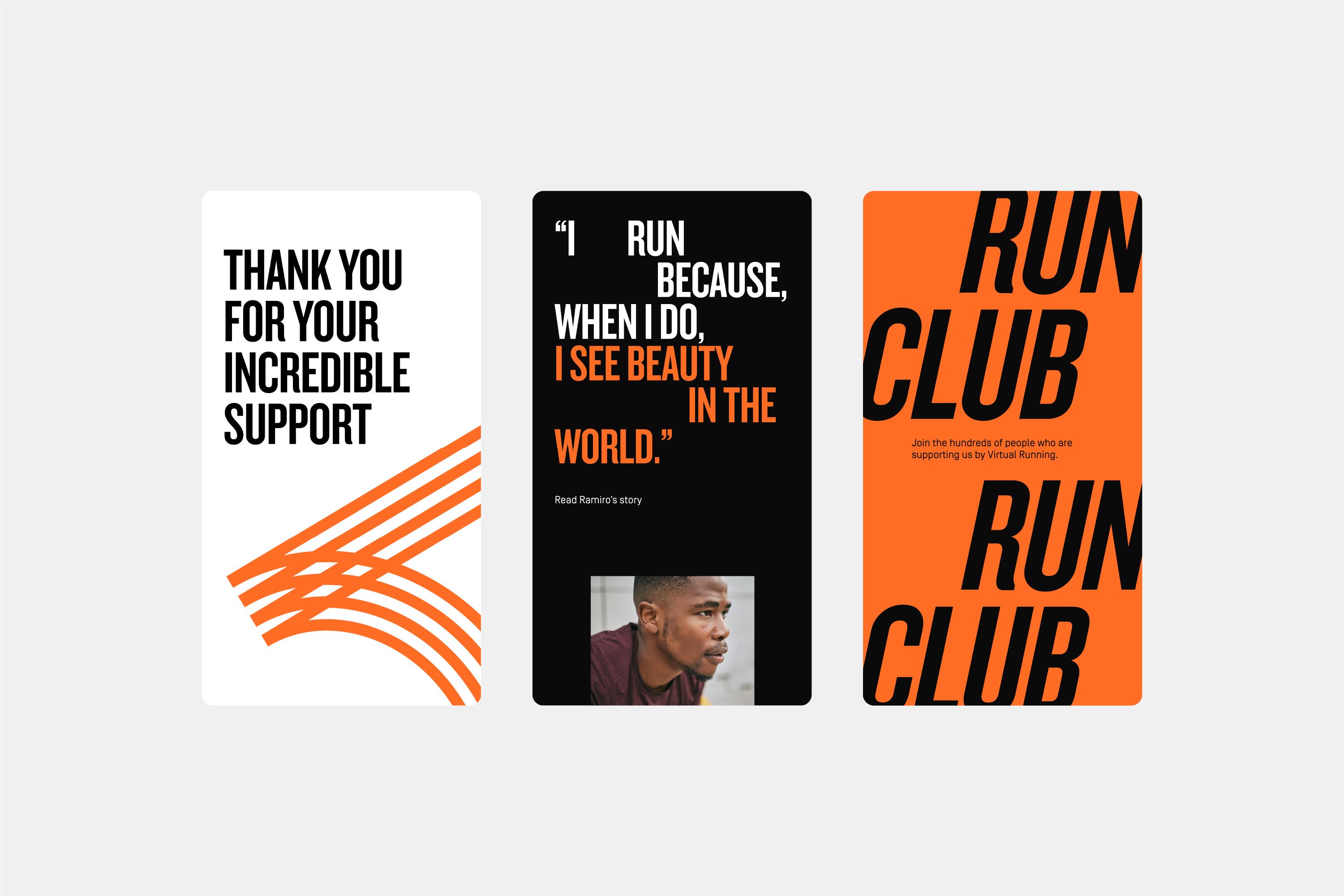 Branded social media examples for The Running Charity