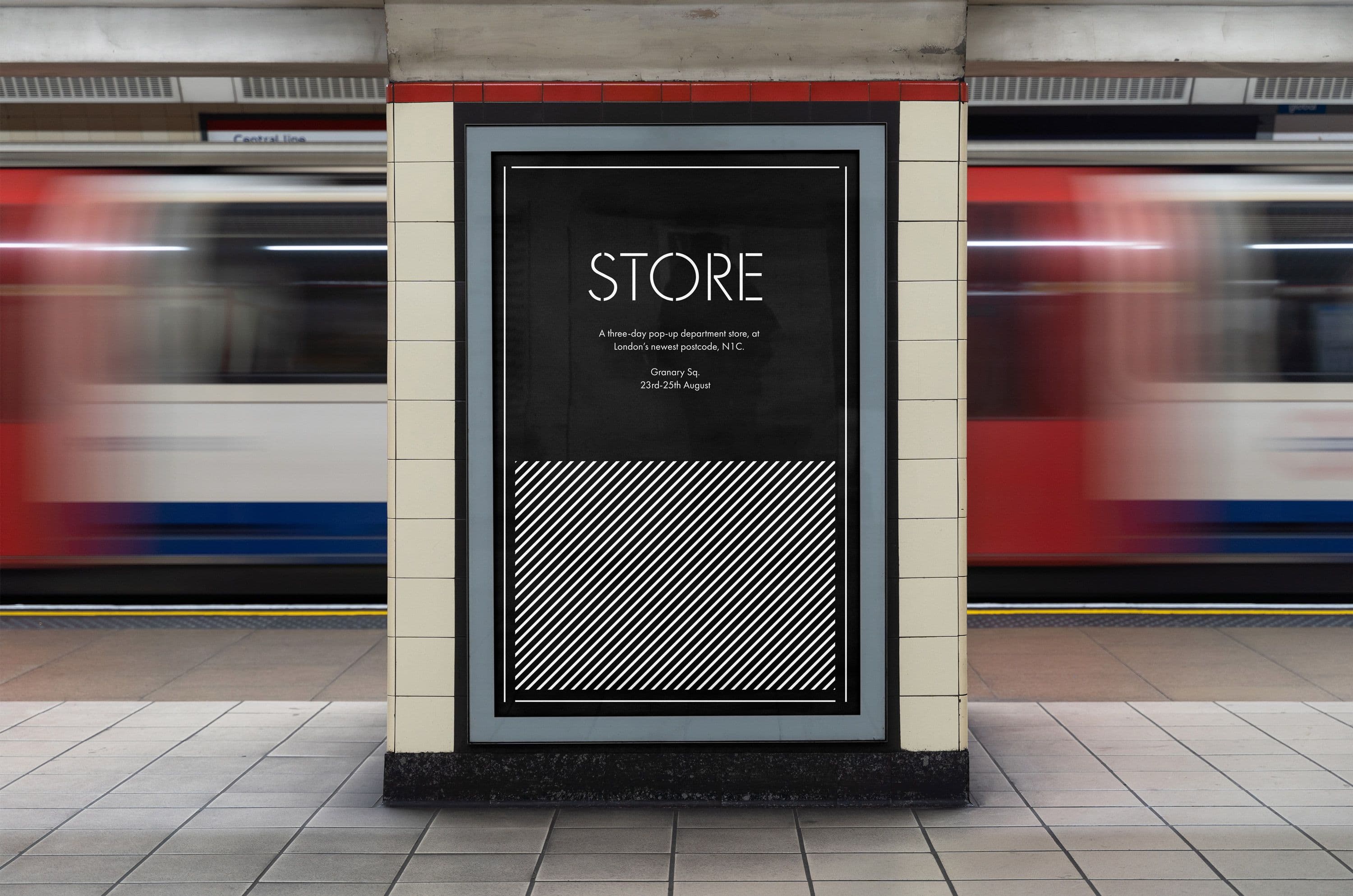 A modular brand identity for a pop-up retail event Store